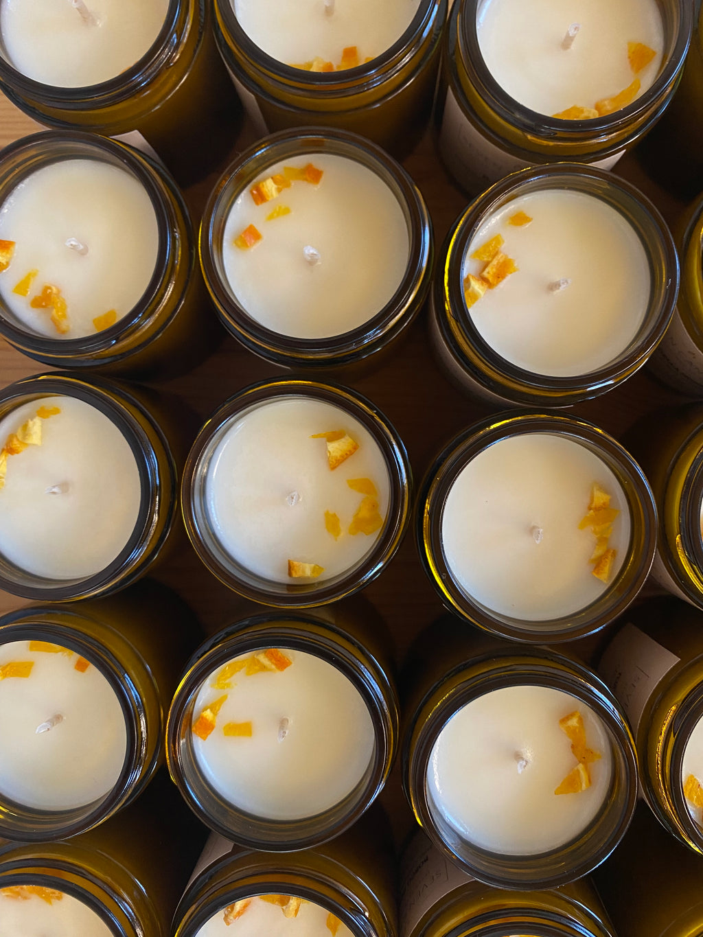 CANDELA IN VETRO AMBRATO