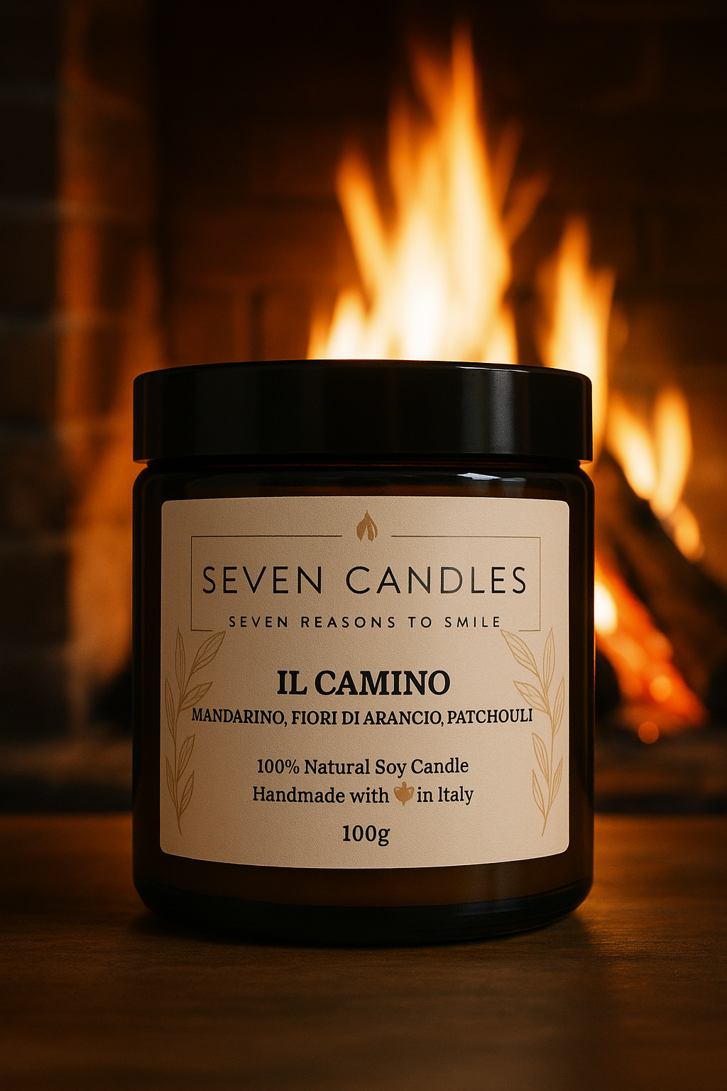 CANDELA IN VETRO AMBRATO