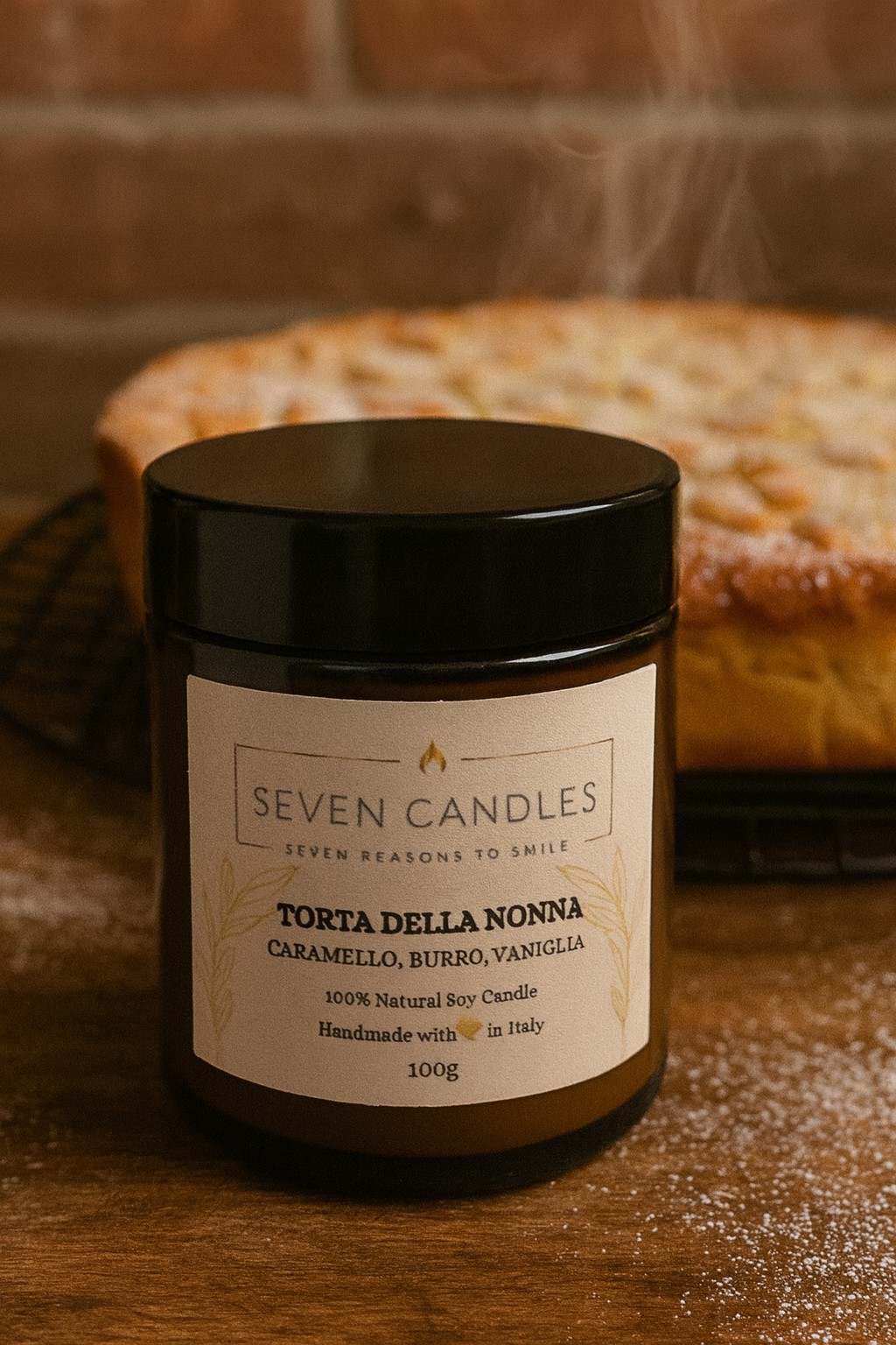 CANDELA IN VETRO AMBRATO